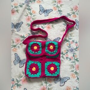 Handmade granny square Crochet crossbody Bag